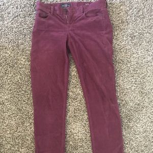 J Crew Matchstick Burgundy Corduroy Jeans